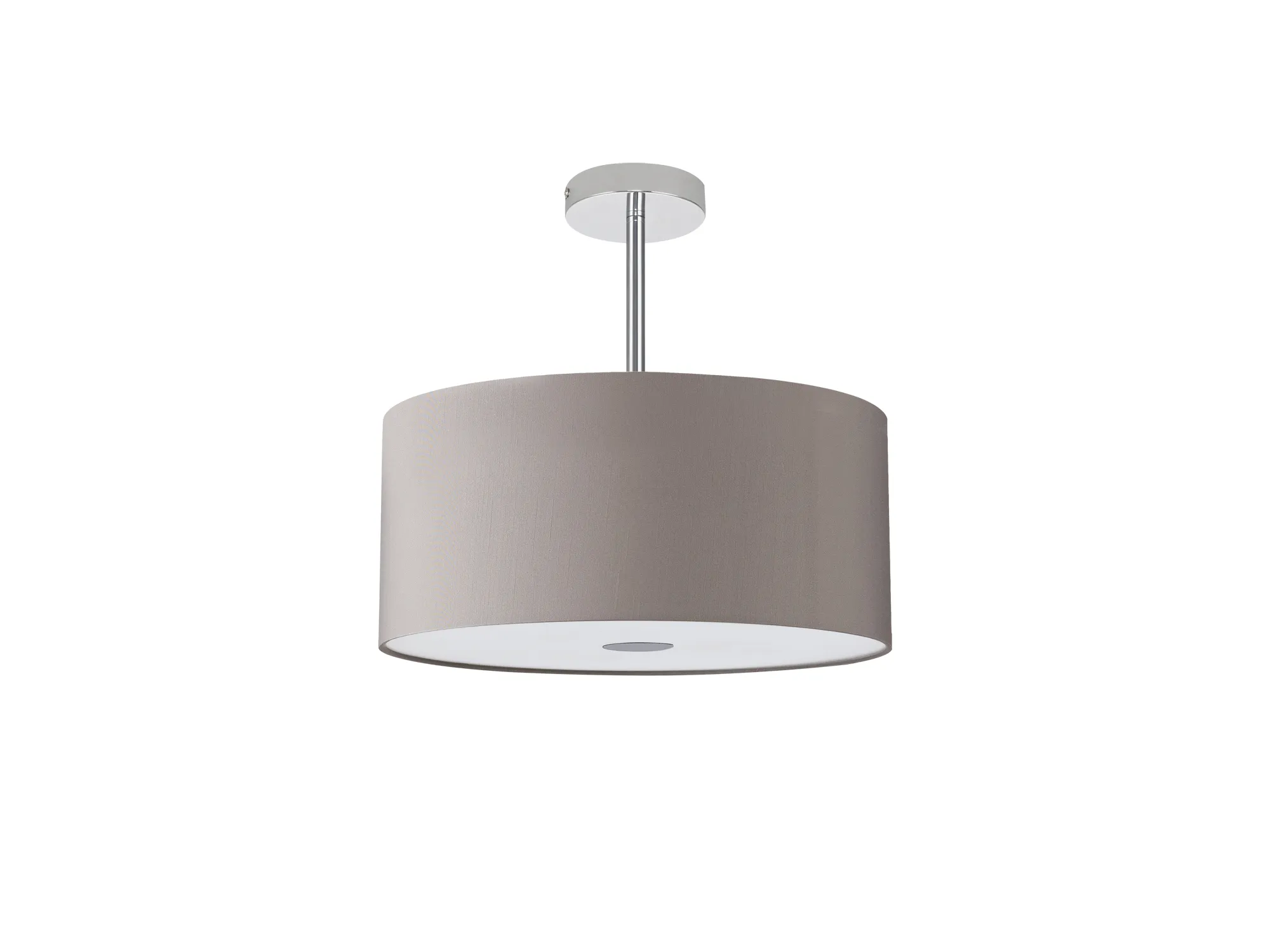 Baymont 40cm Semi Flush 3 Light Polished Chrome, Grey, Frosted Diffuser DK0326  Deco Baymont CH GR